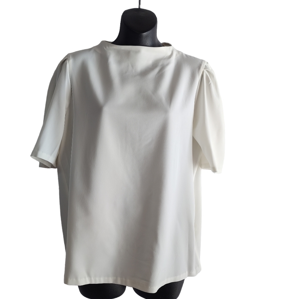 Calvin Klein Women's Cream White Top Blouse Size L NWT